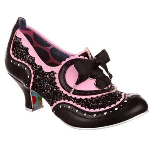 New Glitter Black JAZZ CAT IRREGULAR CHOICE heels, size 10.5, 41